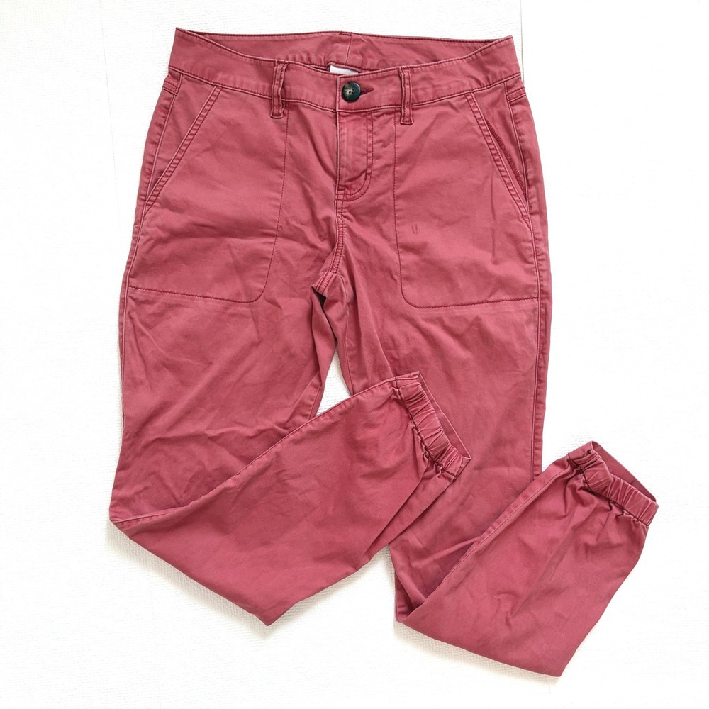 Cabi Utility Jogger Pants Coral Red Rose Size 4